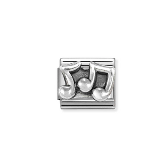 Nomination - Link OXIDIZED SYMBOLS 925 sterling silver MUSICAL NOTES