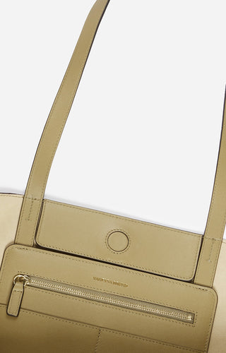 VANESSA BRUNO - Large Daily Leather Tote - Olive