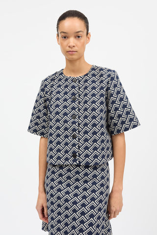 SKALL - Hill Blouse - Navy/Beige
