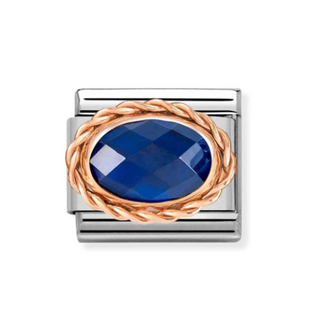 Nomination - Link OVAL FACETED 9k gold BLUE