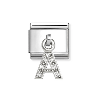 Nomination - Link CHARMS LETTERS cz and 925 sterling silver A
