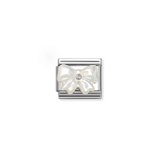 Nomination - Link STONE SYMBOLS 925 sterling silver WHITE MOTHER OF PEARL BOW