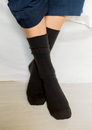 AIAYU - Wool Rib Socks - Brown
