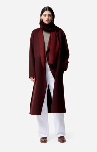 VANESSA BRUNO - Valeran Coat - Lie De Vin/Bordeaux