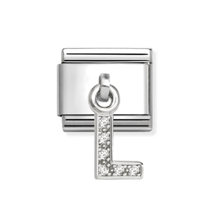 Nomination - Link CHARMS LETTERS cz and 925 sterling silver L