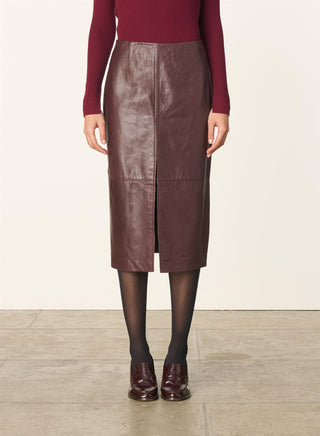 VANESSA BRUNO - Felindra Leather Skirt - Bordeaux