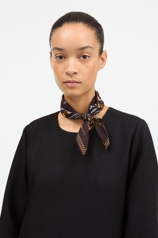 SKALL - Skall Floral Scarf - Dark Brown