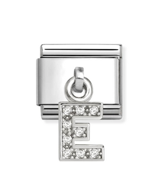 Nomination - Link CHARMS LETTERS cz and 925 sterling silver E