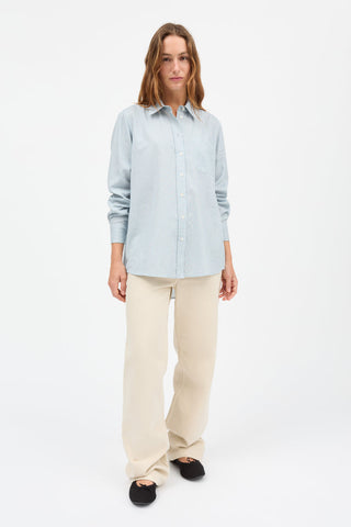 SKALL - Nico Shirt - Tiny Blue Stripe