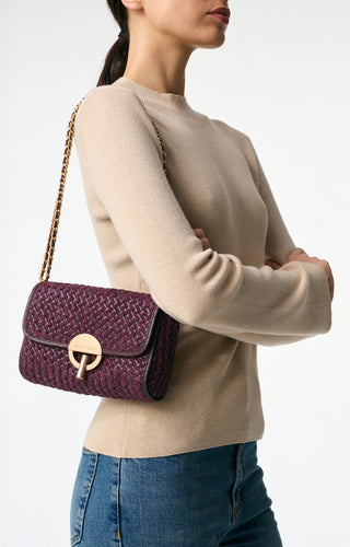 VANESSA BRUNO - Medium Moon Bag - Bordeaux