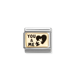 Nomination - Link PLATES 18k gold YOU & ME PUZZLE