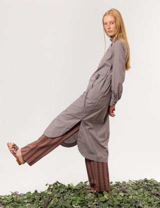 APOF - Iris Dress - Brown White Stripe