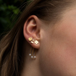 STINE A - Dancing Three Pearls Behind Ear Earring