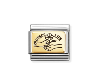 Nomination - Link PLATES 18k gold PROTECT LIFE