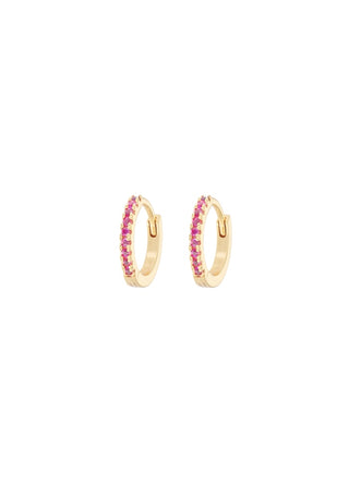 Emilia by Bon Dep - Small Hoops - Cerise
