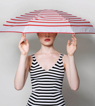 ANATOLE - Striped Compact Umbrella - Sorbet Pink Stripes - Marcelle