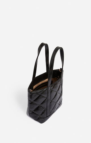 VANESSA BRUNO - Quilted Leather  Cabas Tote S - Noir