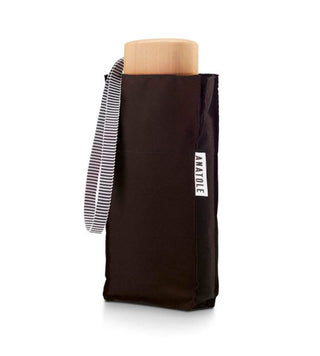 ANATOLE - Dark Chocolate Folding Compact Umbrella - Edwige