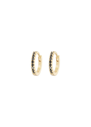 Emilia by Bon Dep - Small Hoops - Black