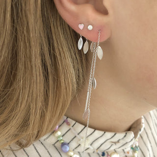 STINE A - Dancing Three Leaves Behind Ear - Silver