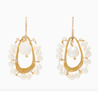 ULLA JOHNSON JEWELLERY - Beaded Single Drop Earring - Pearl