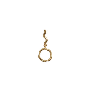 STINE A - Petit Wavy Dangling Circle Earring - Gold