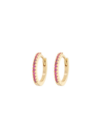 Emilia by Bon Dep - Medium Hoops - Cerise