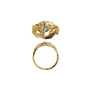STINE A - My Love Rock Ring With Blue Topas/Pink Opal