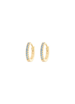 Emilia by Bon Dep - Small Hoops - Blue