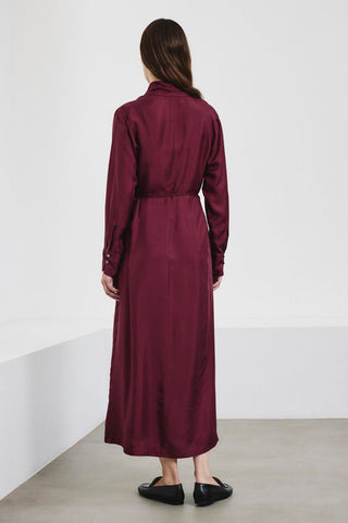 POMANDÈRE - Silk Habotai Dress - Burgundy