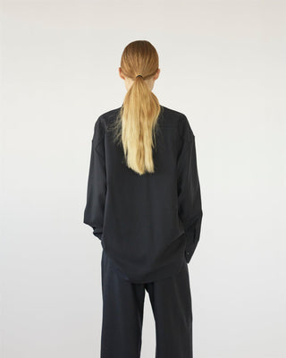 AF Agger - Fine Wool Oversized Shirt - Navy