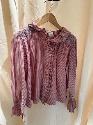 Feeka - Yasmina Blouse - Rayures Grenat