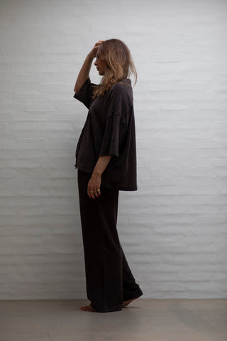 BONGUSTA - Naram Oversized Shirt - Coffee
