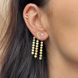 STINE A - Petit Coins Behind Ear Earring - Gold Single