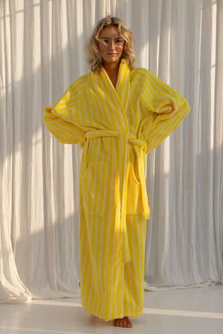 BONGUSTA - Naram Bathrobe - Pristine & Neon Yellow