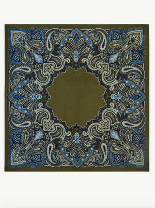 BOMPARD - Stan Paisley Scarf 90x90 - Noisette/Amiral