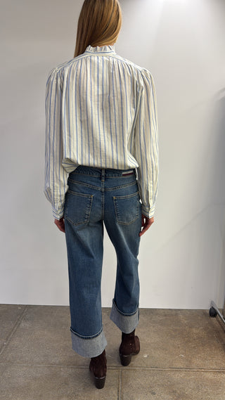 VANESSA BRUNO - Hilda Blouse - Ecru/Bleu