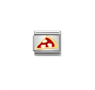 Nomination - Link CLASSIC steel 18k gold FOOD PIZZA SLICE