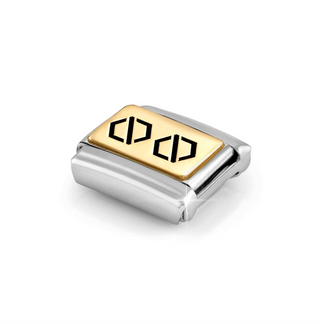 Nomination - Link PLATES steel 18k gold NUTS BOLTS
