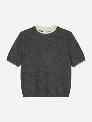 People's Republic Of Cashmere - Women's Blouse - Dark Grey Crochet