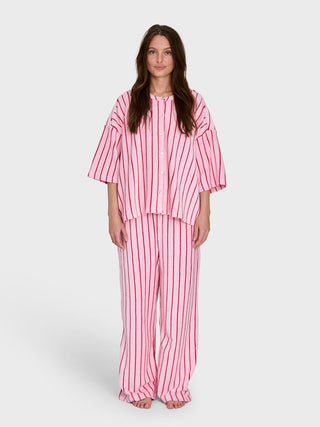 BONGUSTA - Naram Oversized Shirt - Baby Pink & Ski Patrol