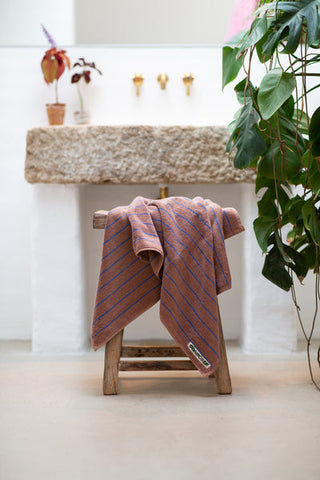 BONGUSTA - Naram Hand Towel - Camel & Ultramarine