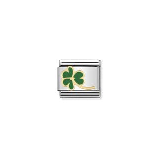 Nomination - Link NATURE  18k gold Clover with stem