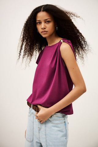 BA&SH - Allia T-Shirt - Aubergine