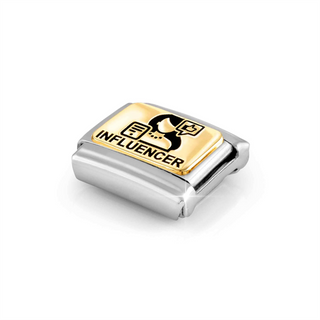 Nomination - Link PLATE steel 18k gold INFLUENCER