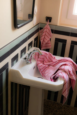 BONGUSTA - Naram Bath Towel -  Baby Pink & Ski Patrol