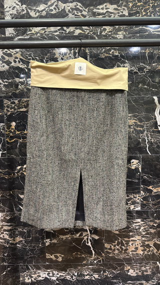 The Garment - York Pencil Skirt - Black/Brown Herringbone