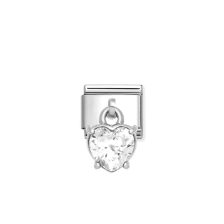 Nomination - Link 925 sterling & Zirconia PENDANT WHITE HEART