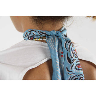 LES BELLES VAGABONDES - Bandeau Camelia - Bleu