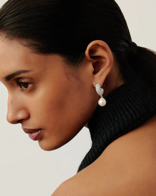 MISSOMA - Pearl Baya Small hoop Drop Earrings - Silver